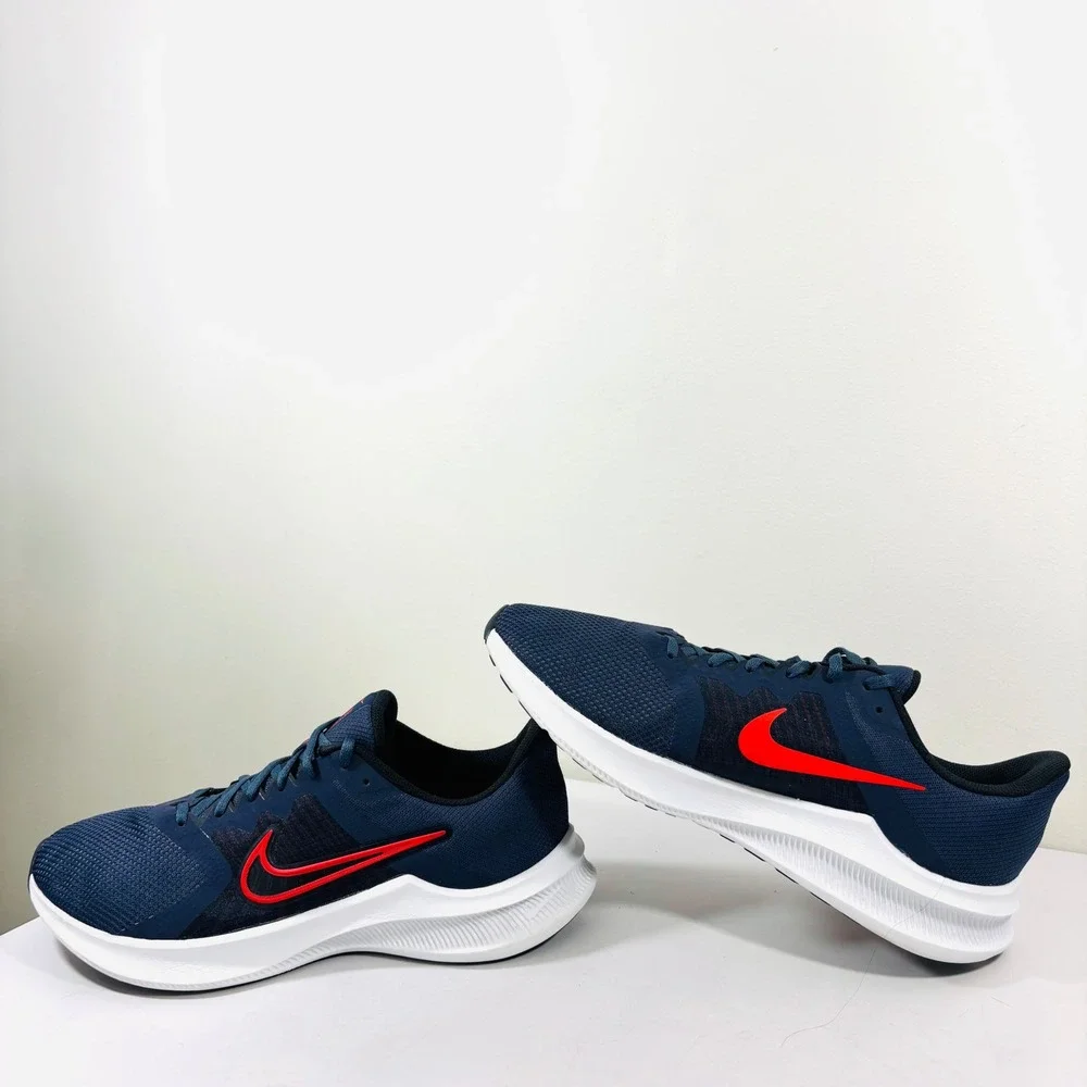 Nike Downshifter 11 Running Shoes Men Size 11.5 Blue‎ Chile Red DD3576-400